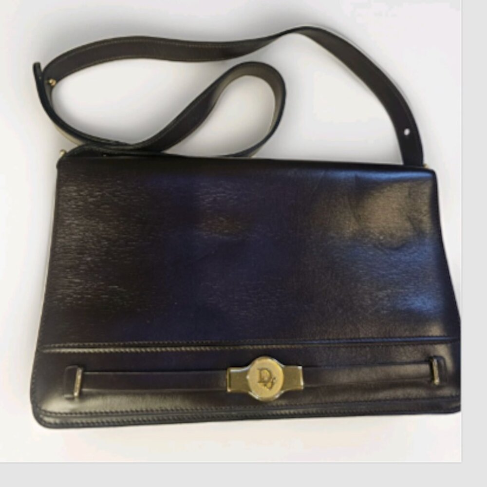 Christian Dior Brown Leather Shoulder Bag – Vintage, Elegant Silhouette